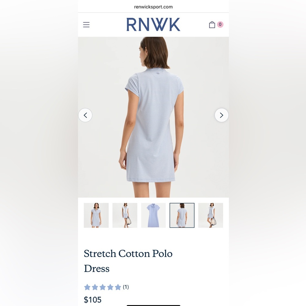 Renwick Sport Navy White Stripe Polo Dress size Large - Picture 7 of 8